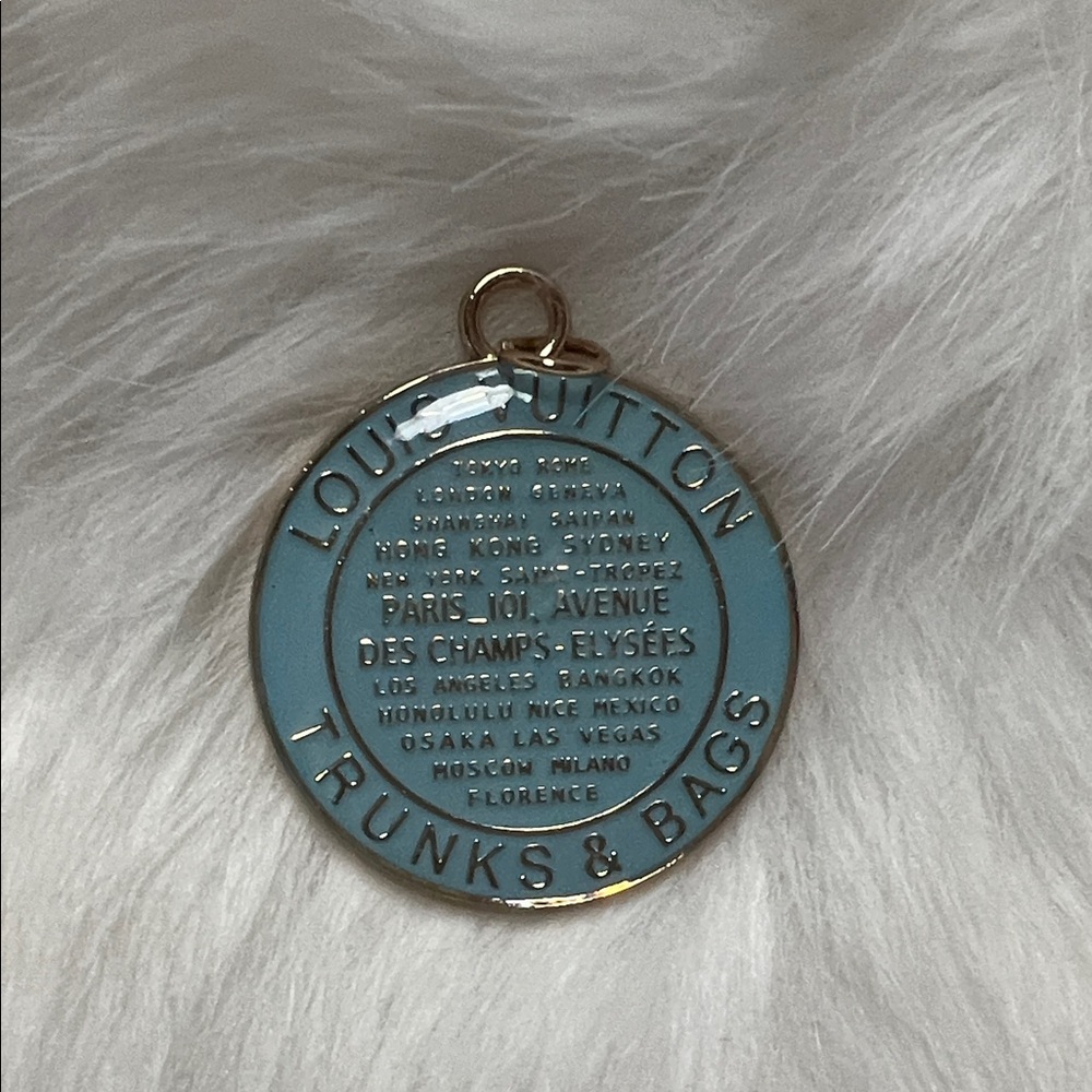 Louis Vuitton Blue and Gold Medallion Keychain